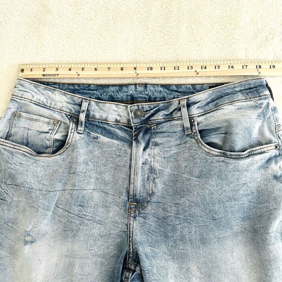 Buffalo David Bitton Jeans Mens 36x30 Ash-X Slim Stretch Crinkled Light Wash - Picture 14 of 16